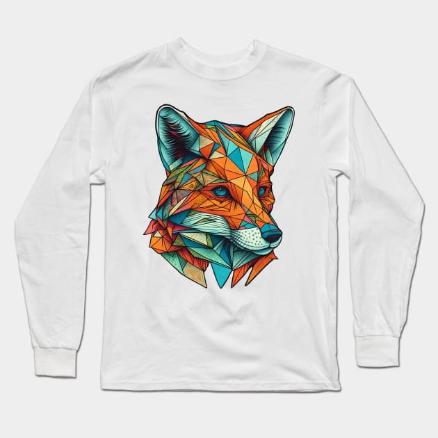 Geometric fox Long Sleeve T-Shirt by linasemenova